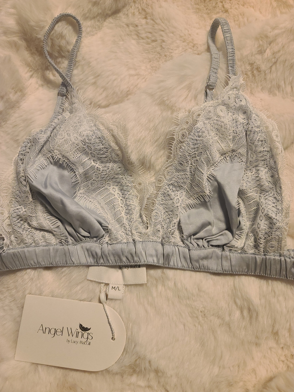 Light Blue Lace-Trim Bralette